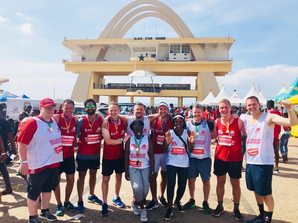 UKinGhana's tweet photo. We registered, showed up and we finished! Well done team @UKinGhana #milleniummarathon https://t.co/bH3aA2bqqg
