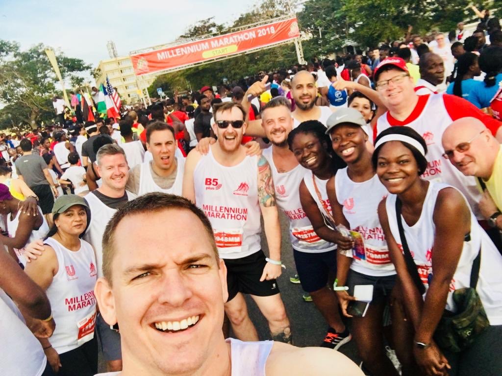 UKinGhana's tweet photo. We registered, showed up and we finished! Well done team @UKinGhana #milleniummarathon https://t.co/bH3aA2bqqg