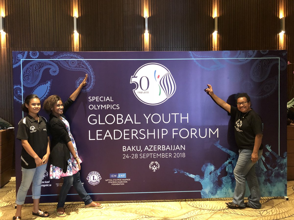 Our first delegation has officially arrived for the @SpecialOlympics Global Youth Leadership Forum in Baku, Azerbaijan! Welcome team Special Olympics Papua New Guinea! #ChooseToInclude #SpecialOlympics50