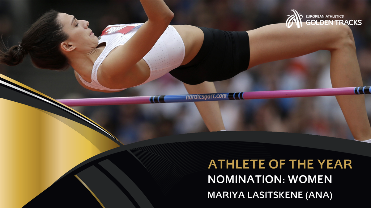 EuroAthletics's tweet image. RT to vote for Mariya Lasitskene as your female Athlete of the Year!

Lasitskene won gold medals at the World Indoor Championships (2.01m) and the European Championships (2.00m) and cleared a world-leading 2.04m. 

Voting closes at 12.00 CET on Friday 5 October.
#GoldenTracks
