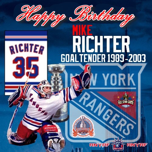 Happy Birthday to in the Rafters, New York Rangers Great Mike Richter! 