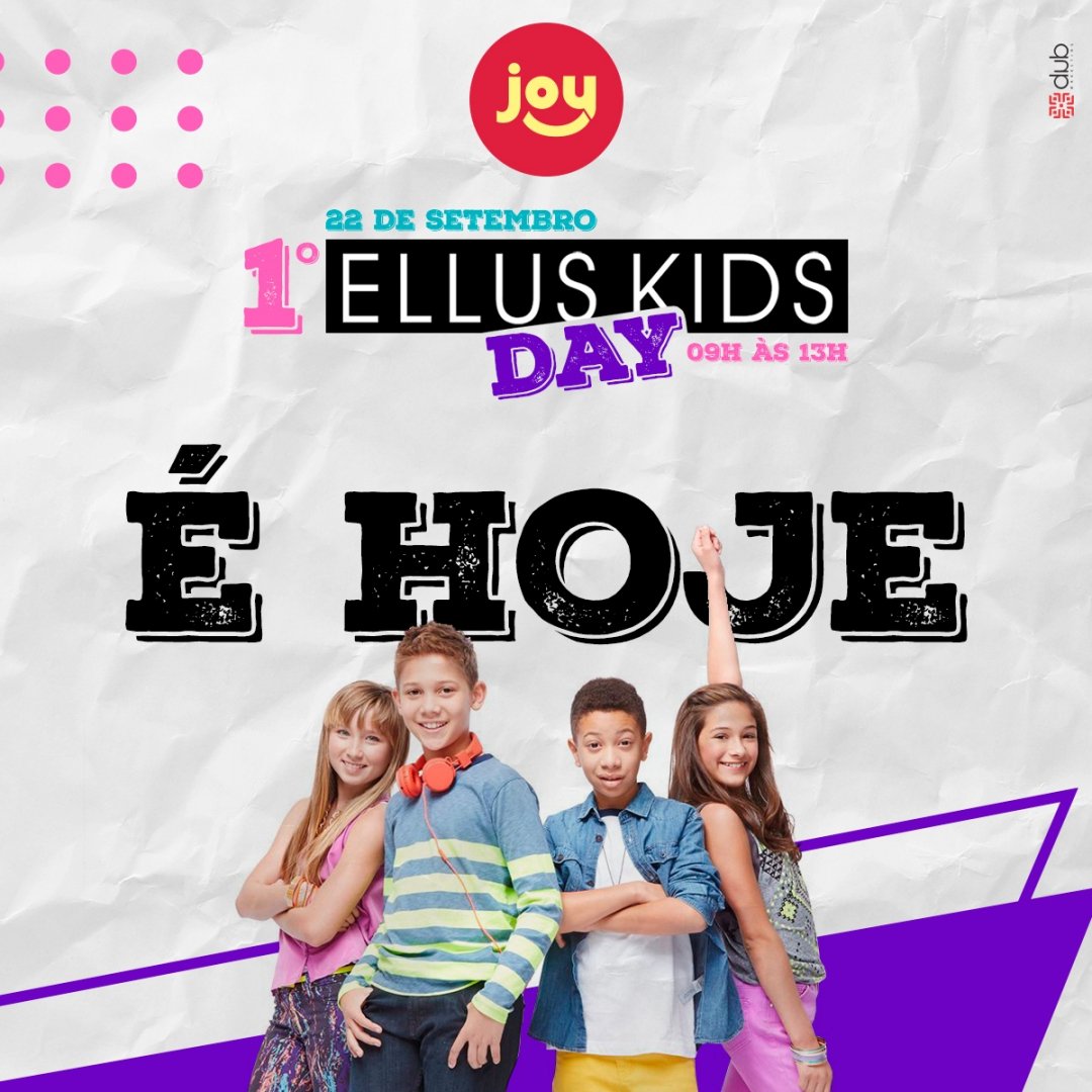 Joy_Kids_'s tweet photo. É HOJE! 
1º Ellus Day Kids na Joy! 😍😍😍

Das 9h às 13h.
Venha participar!

#lojajoy #dubmkt #joybm #modajovem https://t.co/6xpCeAEJAU