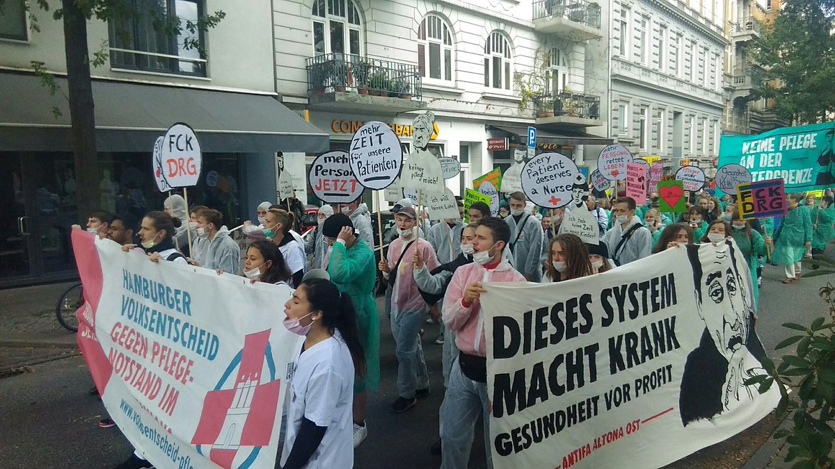 iL_Hamburg's tweet image. Wir demonstrieren gegen den #Pflegenotstand in #Hamburg. Für mehr Personal im #Krankenhaus und gegen Profitgier. Keine Profite mit unserer Gesundheit! #Pflegestreik