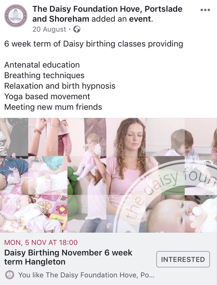 Next 6 week term of Daisy Birthing. Pop over to my face book page now to book your space to prepare your body and mind for baby’s birthing day. m.facebook.com/daisyfoundatio…
#Daisybirthing #pregnant #birthpreperation #antenataleducation #yogabasedmovement #relaxation #baby #booknow