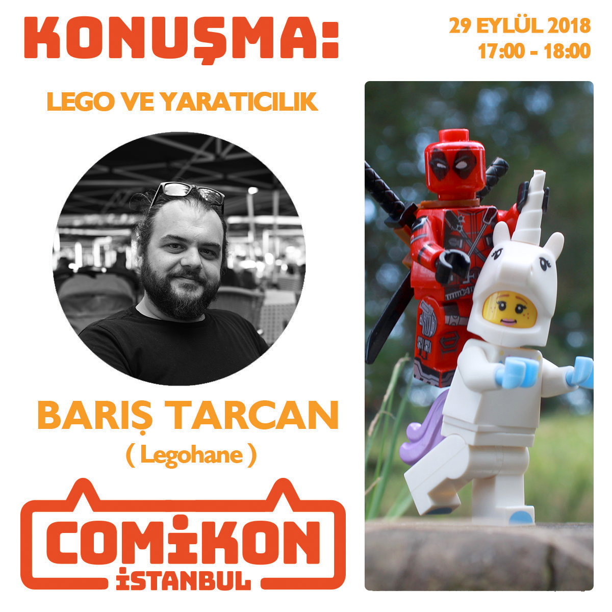ComikonIstanbul's tweet photo. Barış Tarcan (Legohane) #Comikon İstanbul'da LEGO ve Yaratıcılık başlığında ilham veren bir oyuncağın hikayesini anlatıyor. Comikon biletleri https://t.co/ushvOtHXVf adresinde, hemen tıkla. https://t.co/7kz2pm8Y0y
