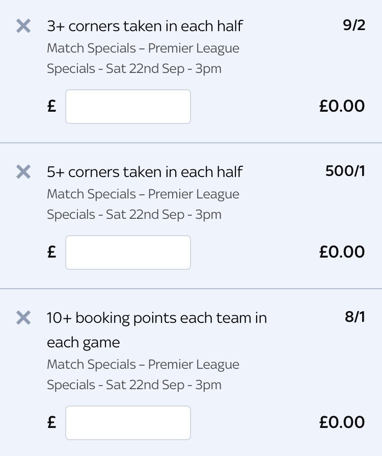 BOOMBOY65773386's tweet photo. Saturday tips ๐ฅ๐ฅ๐ฅ
Weโve found some long shot special bets on @SkyBet We recommend small stakes for these bets
These bets cover all six 3pm premier league kick offs
#canyoutip #bettingtipster #Tipstarhost #newgroupcoming #followus #wewantbooms #BOOM #footballday #premierleague https://t.co/6w4lcS8gOV