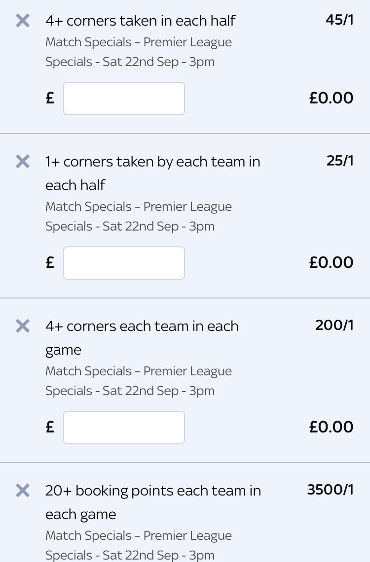 BOOMBOY65773386's tweet photo. Saturday tips ๐ฅ๐ฅ๐ฅ
Weโve found some long shot special bets on @SkyBet We recommend small stakes for these bets
These bets cover all six 3pm premier league kick offs
#canyoutip #bettingtipster #Tipstarhost #newgroupcoming #followus #wewantbooms #BOOM #footballday #premierleague https://t.co/6w4lcS8gOV