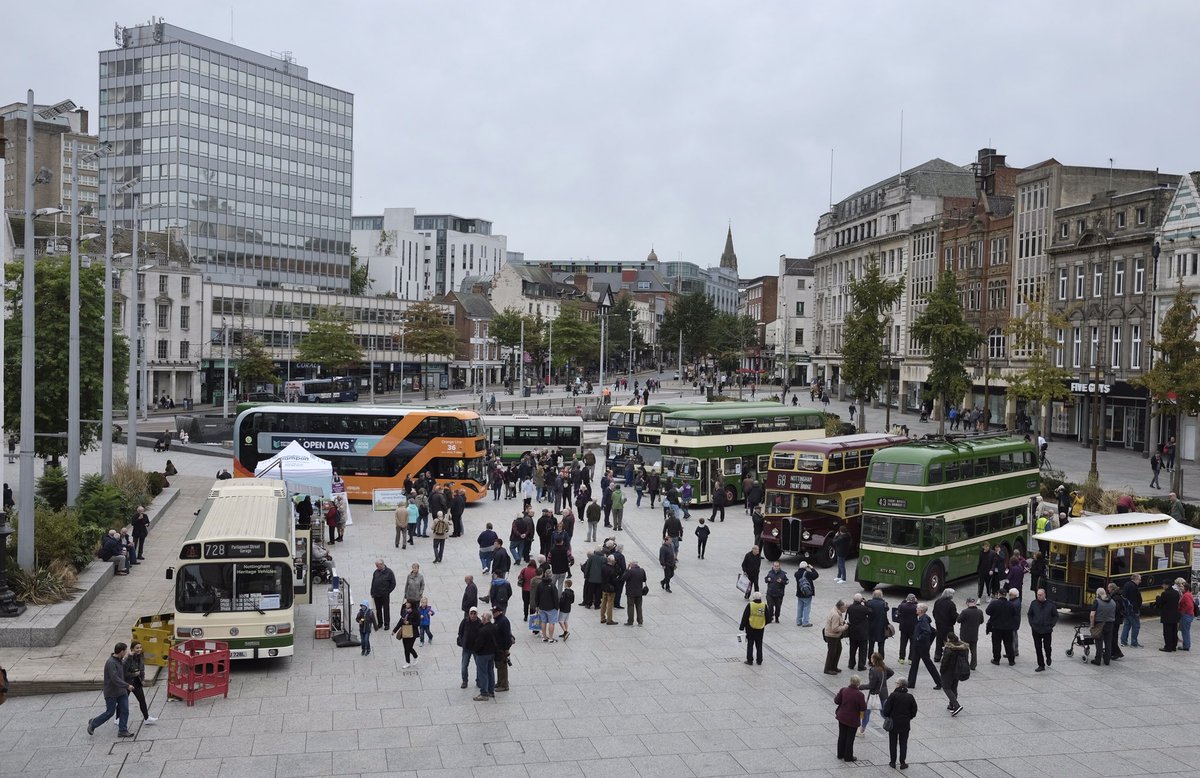 acsnottingham's tweet image. Fantastic atmosphere at #NCT140 in the Old Market Square. Lovely to hear so many stories of @NCT_Buses over the years. A huge thanks to all the people involved in making today a huge success.