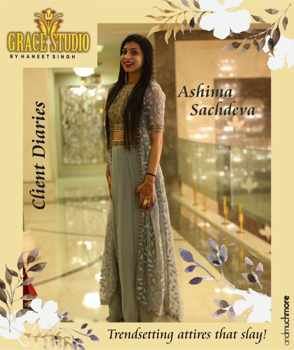HSGraceStudio's tweet photo. Elegant and elite outfits that make you shine like a diva.

#elegant #elite #diva #ensemble #fashion #culottes #steelgreylook #croptop #jacket #jaipur #fashionista #fashionblog #fashiongram #womensfashion #gracestudio #haneetsingh #wedding #Clientdiaries #happyclients https://t.co/5bSBYL9zDx