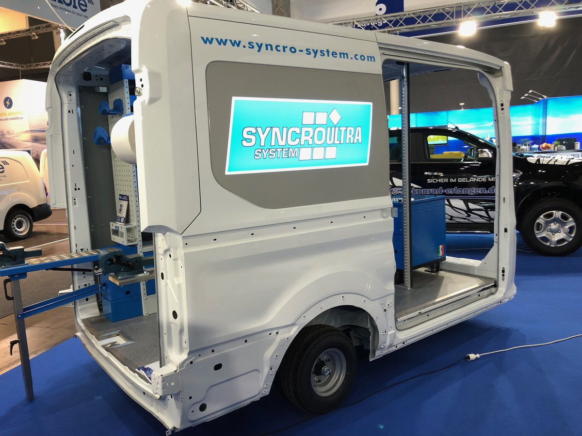 SyncroVans's tweet image. The name is "Syncro Ultra" and the concept is BIG: making van equipment simpler, more flexible and yet more efficient than ever! It has been presented as a world premier at #IAA18 in #Hannover by #SyncroSystem #vanequipment. Stay tuned for more details!  #iaa #commercialvehicles