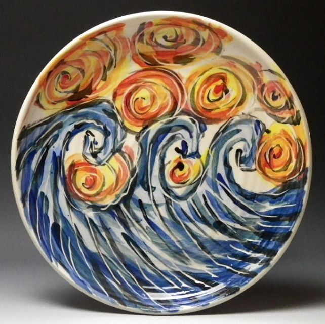 EclipseAtBM's tweet photo. Don't let the rising tides overcome you - remember there was never a cloud the sun couldn't shine through! This ceramic platter by https://t.co/JVDJAqcwlt represents just that! #ILMStrong #florence #ShopILM #EclipseAB #handmadeNC #artgallery #fineartcraft #oneofakind #ceramic https://t.co/QraOAQbOjJ