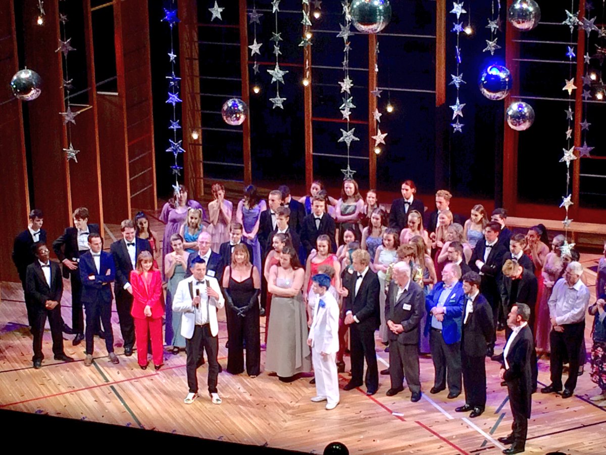 LucaMLuca100's tweet photo. We never got to go to prom together so for our 3rd anniversary we went to prom! Congratulations to @thegrandlondon High School project of "Prom Queen". So amazing to have the real Mark Hall there who inspired this musical. Equality for all! #lovewins #promqueen #promkings https://t.co/cR4MPKnktc