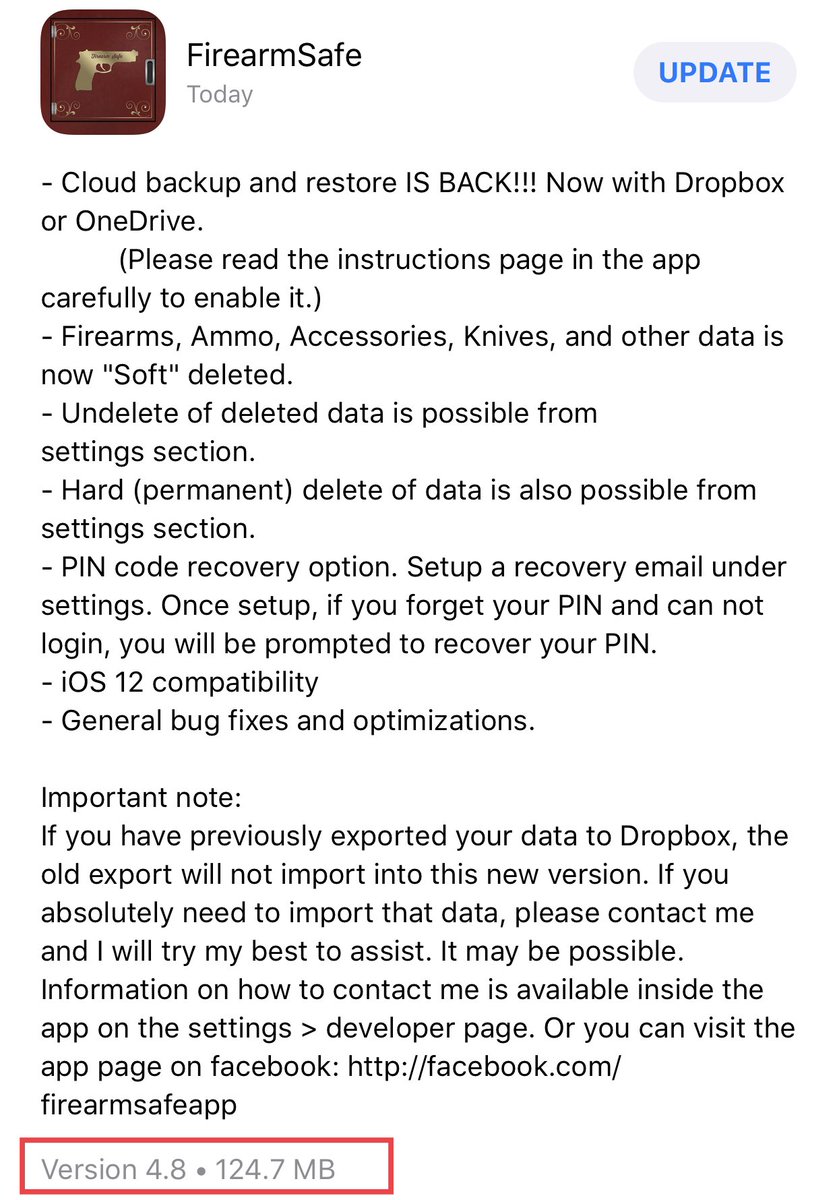 FirearmSafeApp's tweet photo. FirearmSafe v4.8 is now available for download. https://t.co/UoBHy3rbOA
