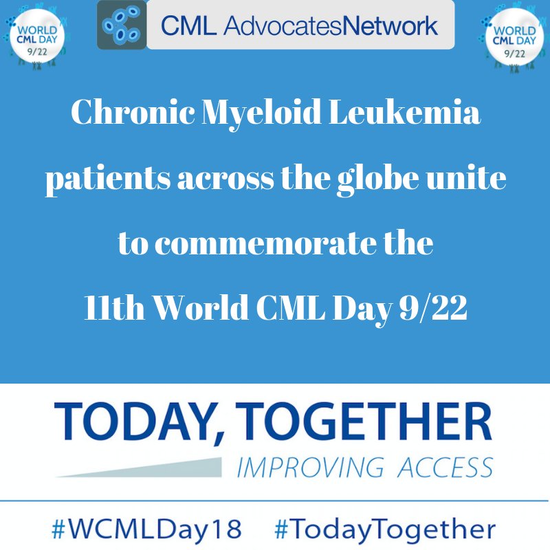 cmlnet's tweet photo. Advances in treatment and care have transformed CML into a disease where patients, if treated effectively, have the chance to live a normal and long life. However, there are still huge challenges for patients with #CML
#WCMLDay18 #TodayTogether #ImprovingAccess https://t.co/OA12VsvJYv