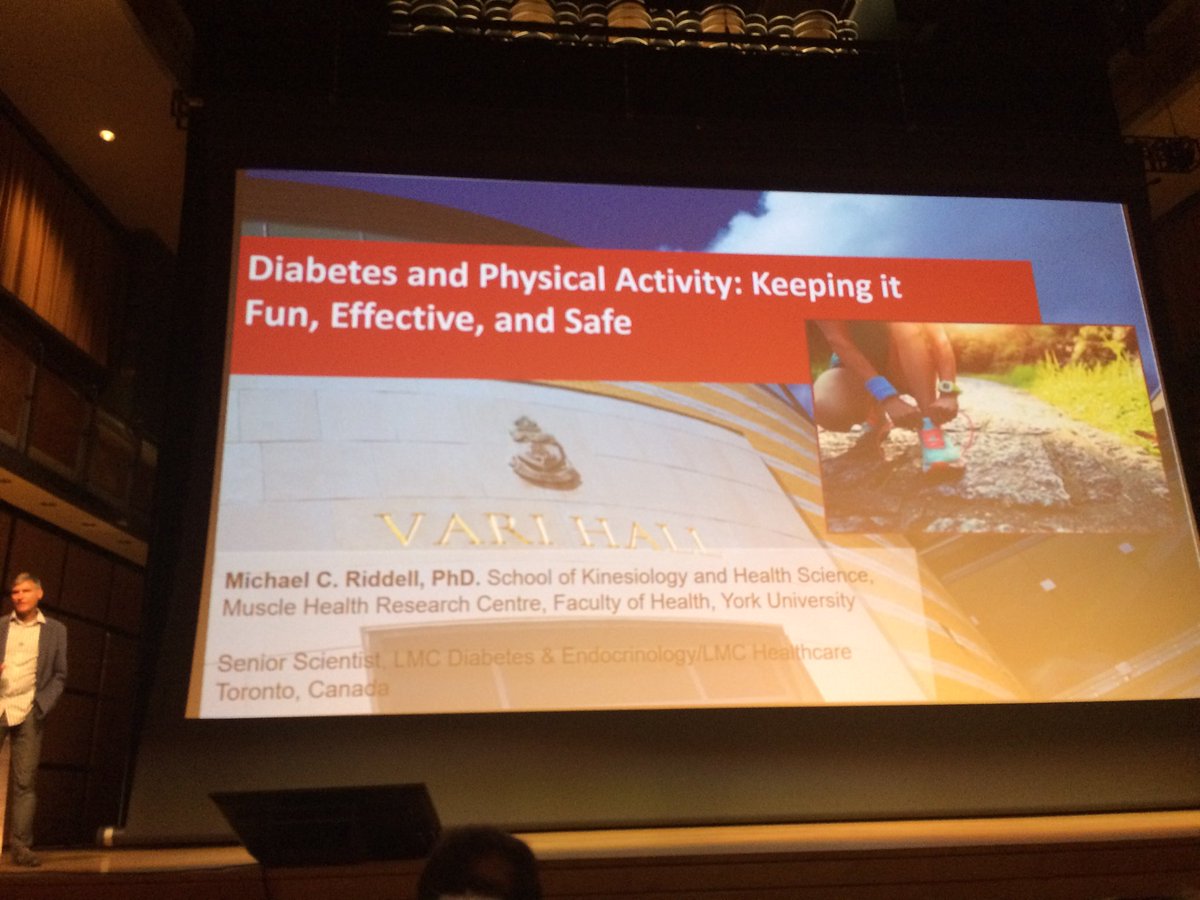allisonsmitch's tweet photo. Dr. Michael Riddell’s session on #diabetes and physical activity is getting started at the ⁦@DiabetesCanON⁩ #T1Conference! Excited to hear him speak again! https://t.co/fa2eJ2X66x
