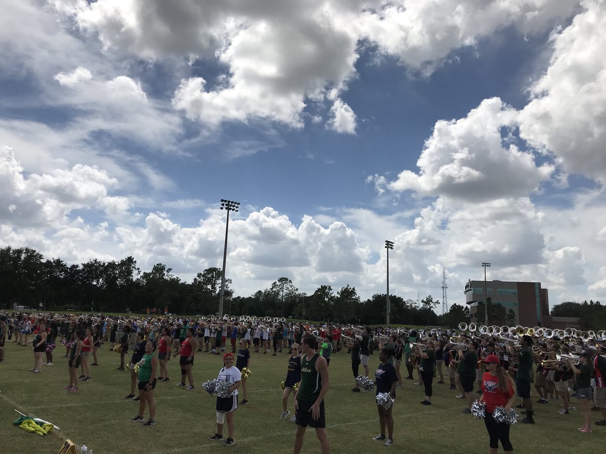 ChamboBand's tweet photo. The Band of the Mighty Chiefs will perform with the @USF_HOT_BAND tonight! Right now it’s practice, practice, practice!!! https://t.co/seGMr7rMTQ