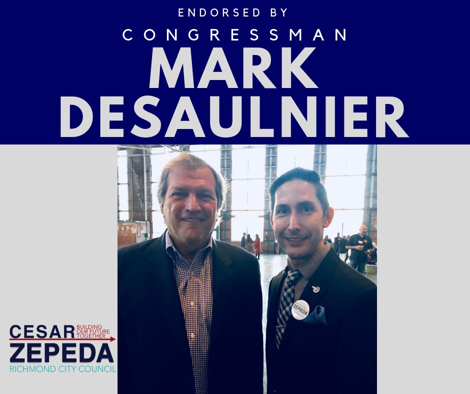 Cesar_Zepeda1's tweet photo. Honored to have earned the endorsement of our Congressman @RepDeSaulnier

#CesarForRichmond #RichmondCA #RichmondCityCouncil https://t.co/Qei99BtmsJ