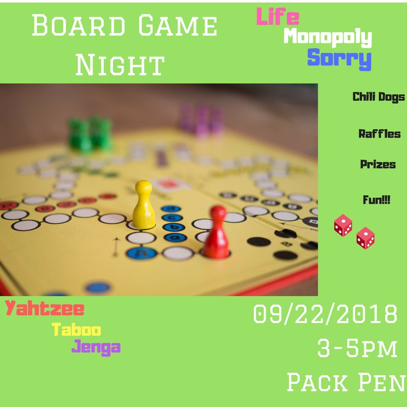 Make sure you're coming out this afternoon for board games and fun! #theraleigh #horizonstudentraleigh #weloveu