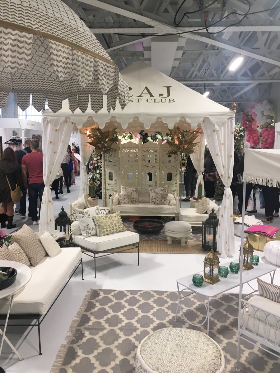 It’s all go at our stand A137 at Brides the Show, Olympia. Closes tomorrow #whiteandgold #indian #morrocan