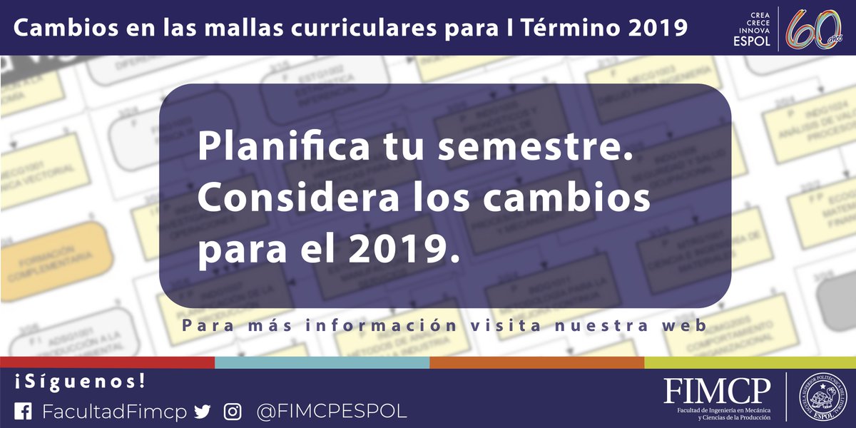 Planifica tu II término 2018 considerando los cambios de malla para el I término 2019.
Puedes encontrar más información en el siguiente enlace: 
bit.ly/CambiosMalla
#Pasalavoz Etiqueta a tu compañero, compañera.