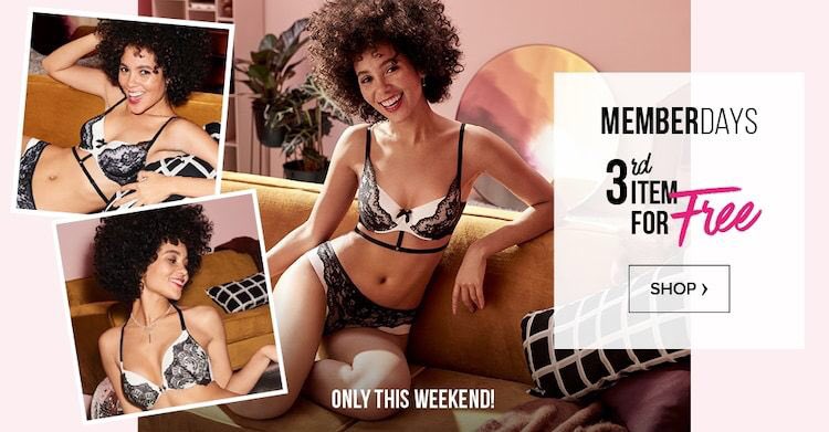 Yeahhhh het is het hele weekend memberday!! 3e artikel gratis🎀💃🏼🛍 #Hunkemoller#Memberdays