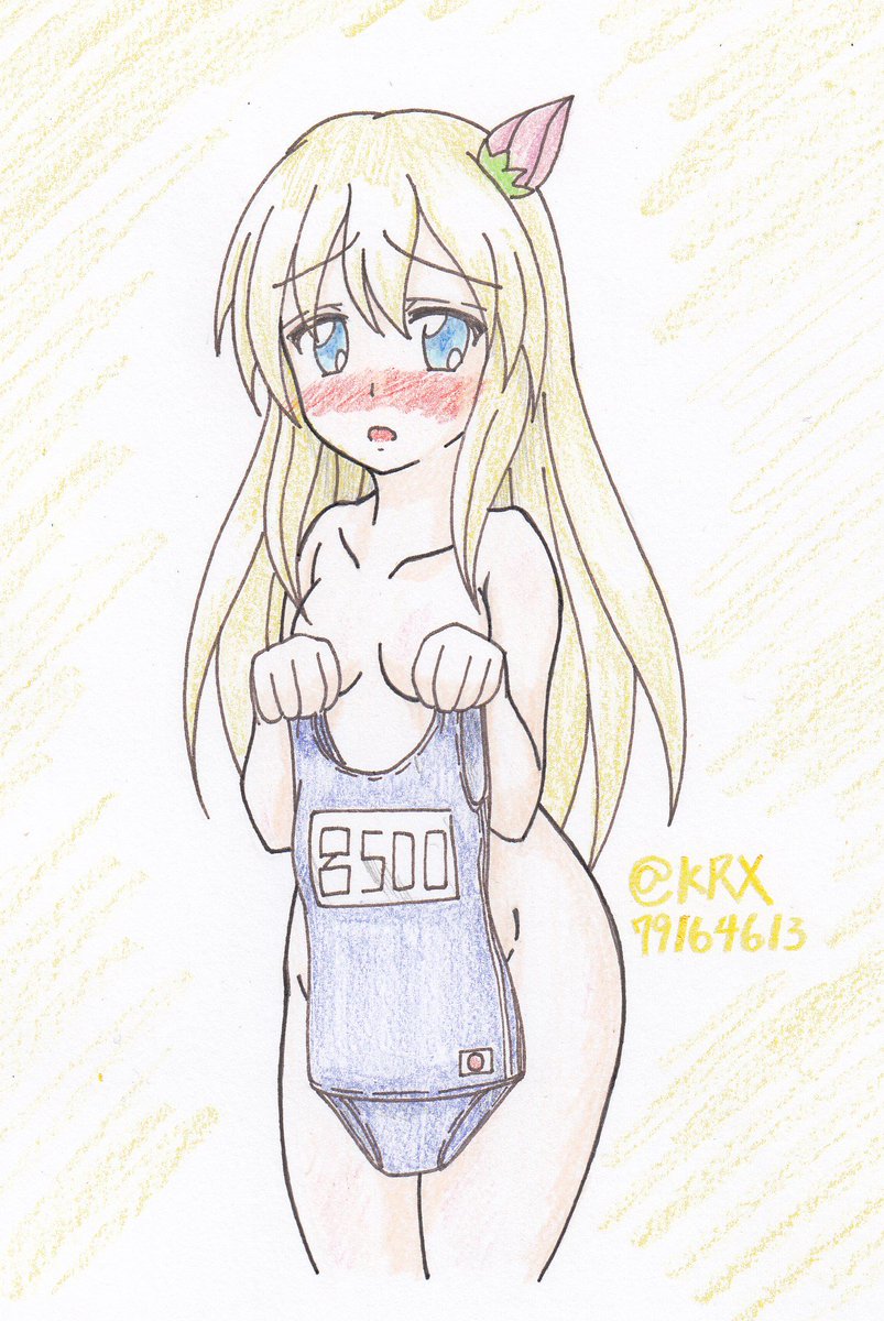 #艦これ版深夜の真剣お絵描き60分一本勝負 
 #艦これ版真剣お絵描き60分一本勝負_20180922
 #ユーちゃん
改装は提督指定の水着を着用することで
完了する。 