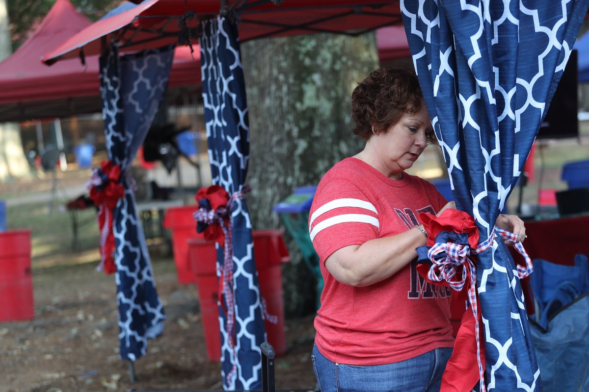 OleMissPix's tweet photo. The Grove has gotta be the most decorated tailgate in the country! https://t.co/W8ElTF1h3f