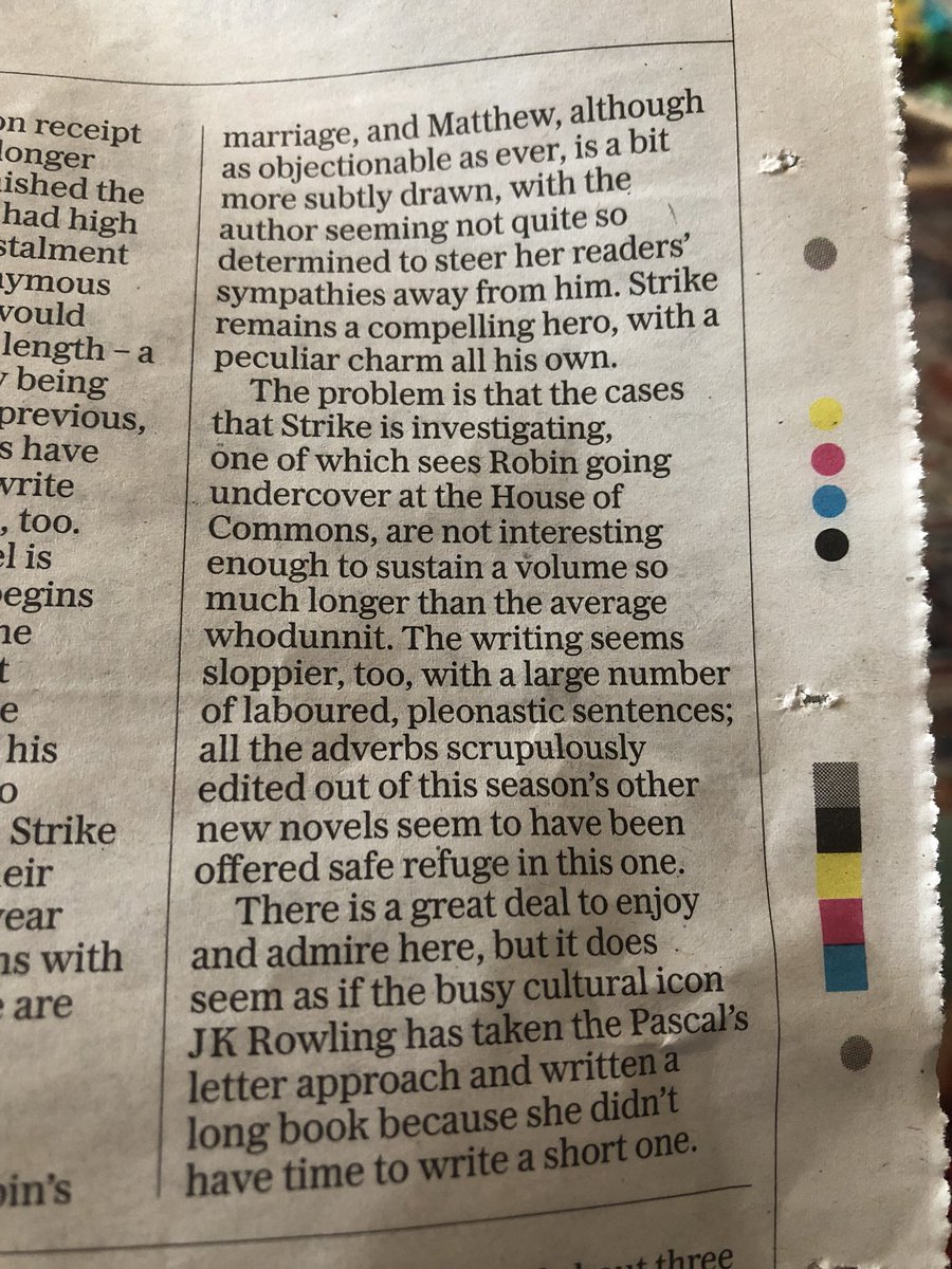 soundclever's tweet photo. PLEONASTIC. What a wonderful word towards the end of a review of J.K.Rowling’s latest work by @JakeKerridge https://t.co/2aTgbbMDRV