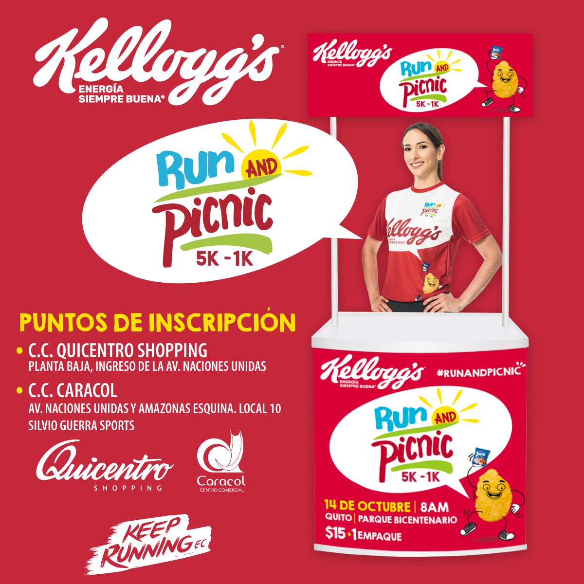 KeepRunningEC's tweet image. Inscríbete en nuestro stand en el CC. Quicentro Planta Baja, ingreso de la Av. Naciones Unidas, o en el CC. Caracol Local 10 Silvio Guerra Sports. Más información en nuestra página de facebook e instagram #KeepRunningEC
• Dom 14/Octubre.
• 8AM.
• Parque Bicentenario-Quito