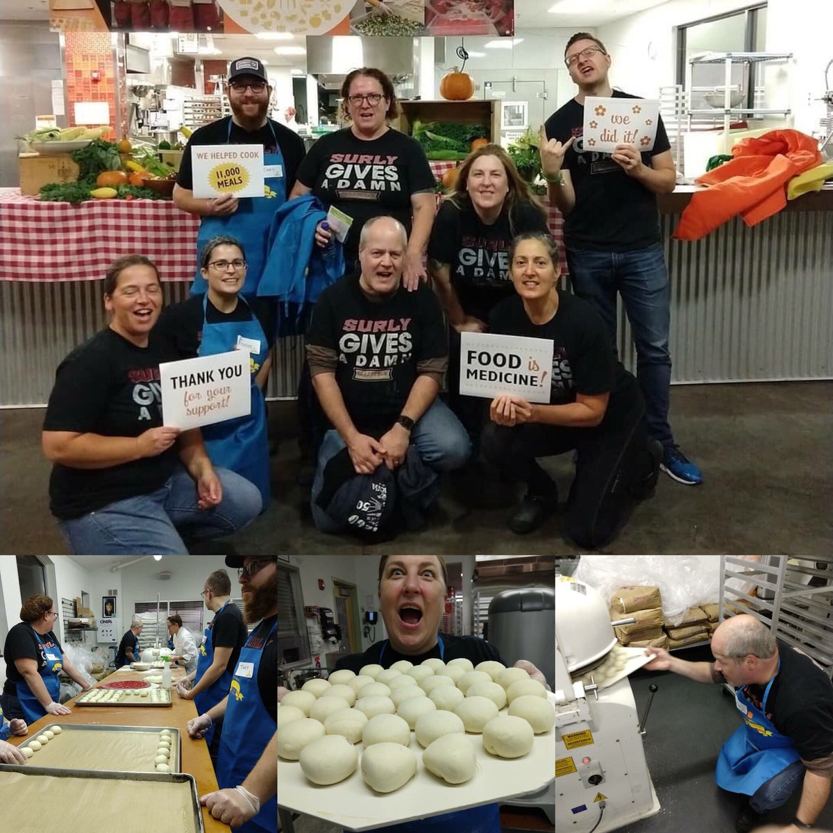 SurlyGivesADamn's tweet photo. While you might have been sleeping, these dudes made 2528 rolls and 900 cookies for @openarmsmn 24hr Cook-a-Thon! #SGADMN https://t.co/kri3SSydYH