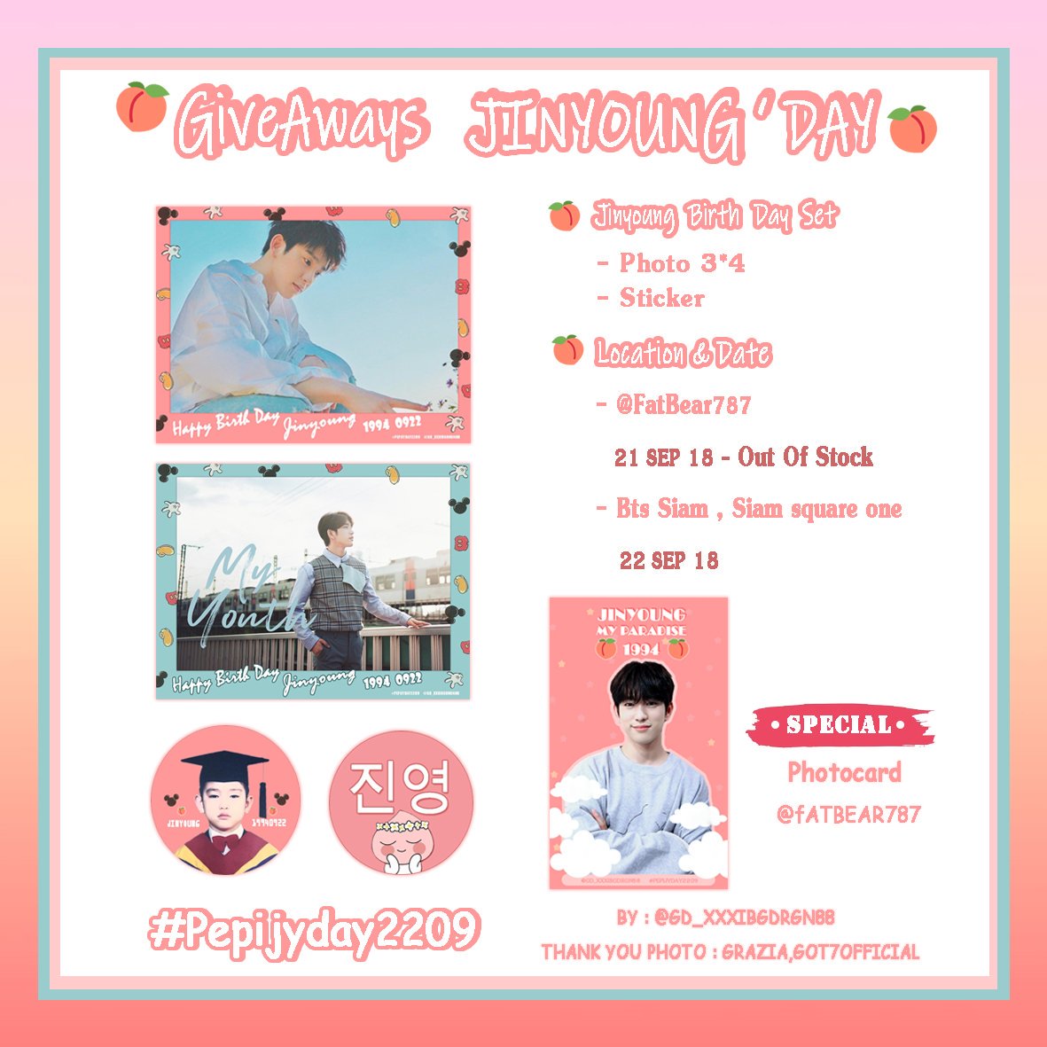 LJL_26's tweet photo. น่ารักที่สุด ขอบใจจ้า😗
@GD_xxxibgdrgn88
@Fatbear787
@MildPajingkoo
@gmagammt
#Pepijyday2209
#sep7_jinyoungday22j
#3PRINCEBDPROJECT
#BDayjinyoung94
#jymybabypink https://t.co/kpydMJDoYM