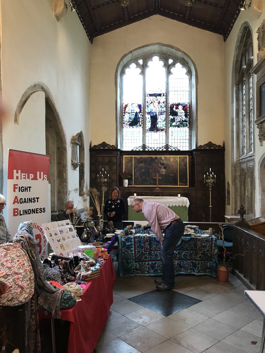 FABlindness's tweet photo. A lovely day spent in Whittlesford church today. Not often do we hold a sale while someone plays the church organ! A great sale thank you St Mary’s and St Andrew’s for asking us. https://t.co/2OKL6hVE5I