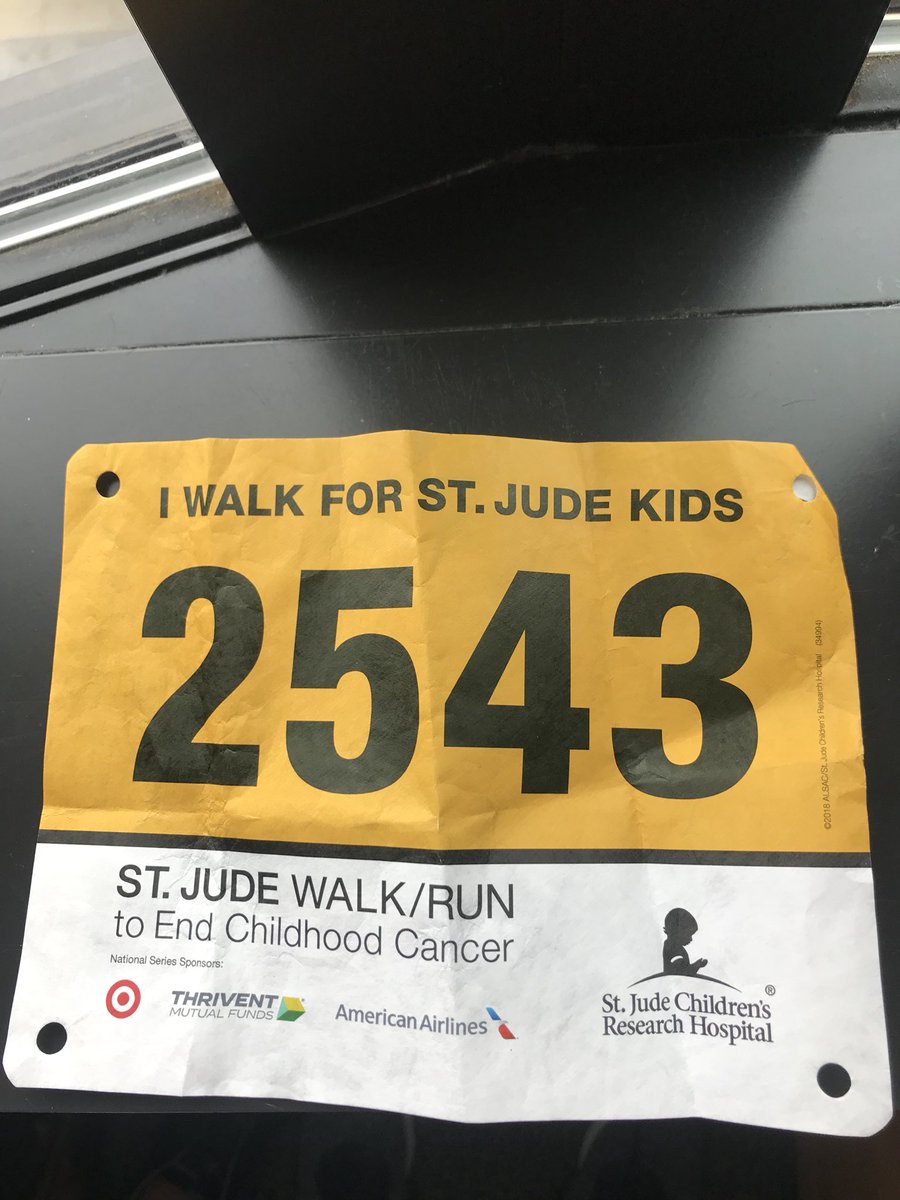 We walked for #StJude this morning. A huge thank you to everyone who donated and helped us reach our fundraising goals.