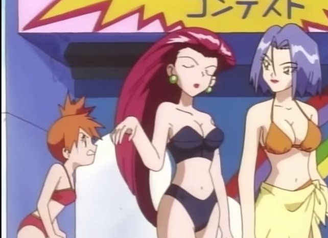 07:49 - 22 сент. 2018 г. Pokemon screenshot of Jessie and James in bikinis ...