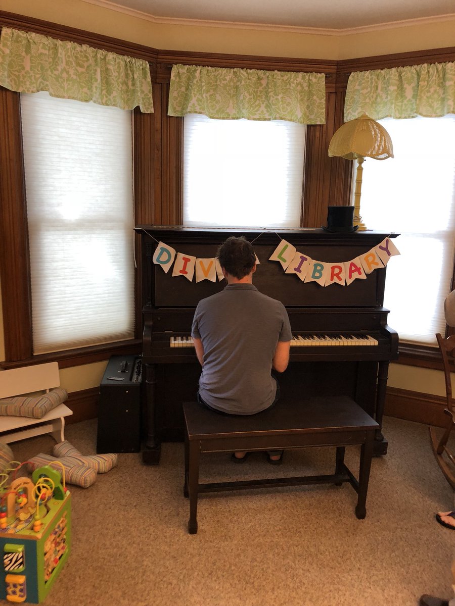 MrsCalacone's tweet photo. Library #14- Arvilla E. Diver Memorial Library-Best Library tour of our expedition. The director told us all about the history and even played some music on the piano. The kids loved playing. @kcalacone #library36er https://t.co/AWuX07n5aT