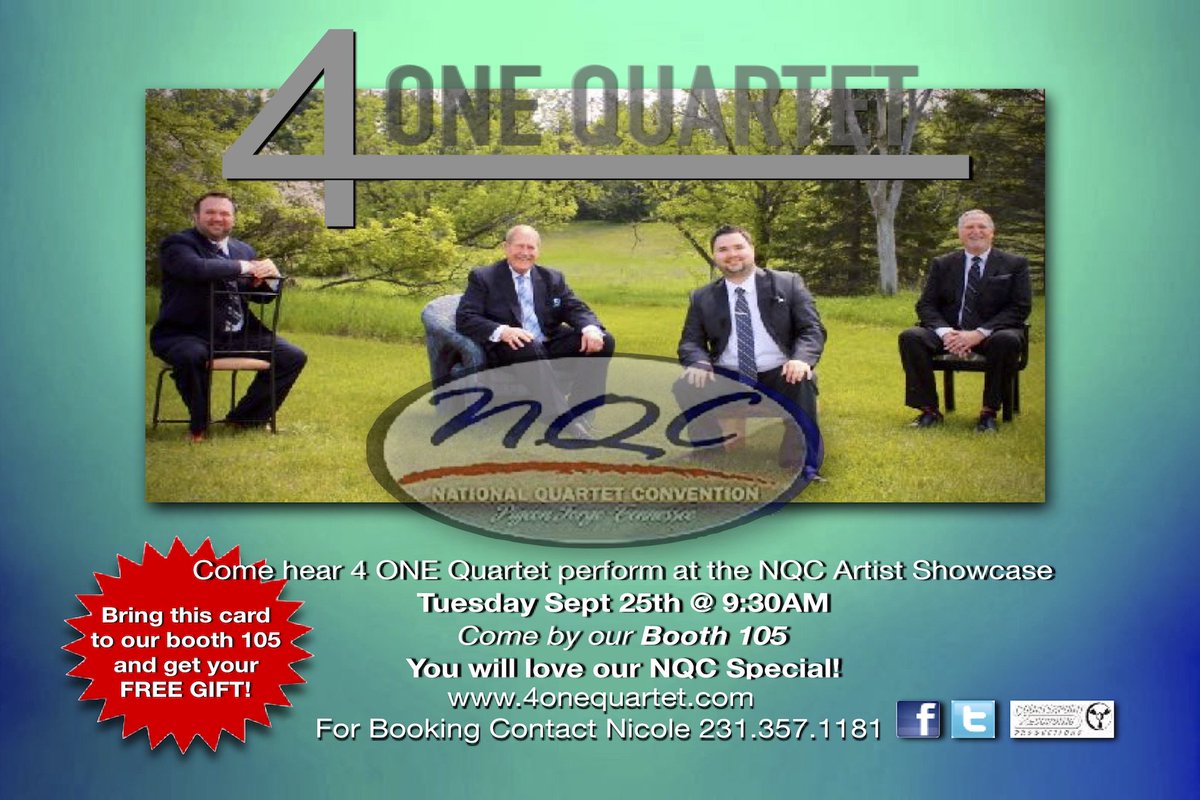 4OneQuartet's tweet photo. Come by out booth and see us! 

We are the HOME of the 4 CD's or Download Cards for $10.00 (Mix and Match)
That is Including our Latest Release "Refreshed" released Sept 1, 2018 https://t.co/eMTs1QYHzf
