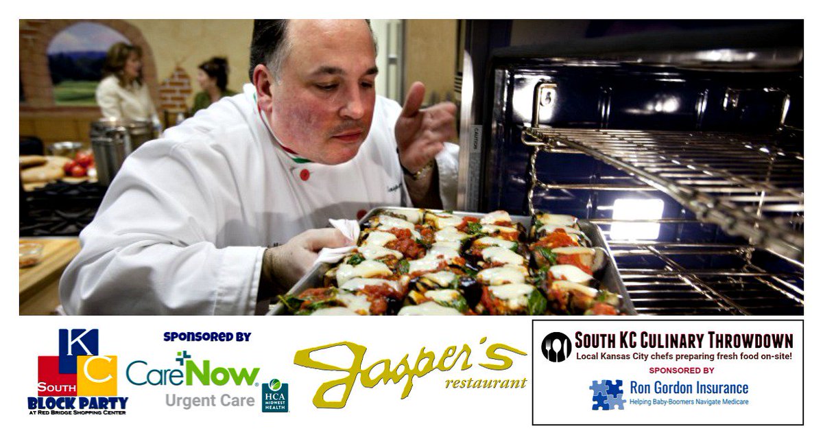 SouthKCChamber's tweet photo. Yes, it's TRUE! @jasperskc is participating in our #SKCBlockParty Culinary Throwdown! Big Thx to our presenting sponsor, @CareNow #SouthKC, for helping us make this event possible, &amp; to Ron Gordon Insurance for sponsoring the #CulinaryThrowdown! https://t.co/FtrsQd5W33 https://t.co/zVl2a6UJem