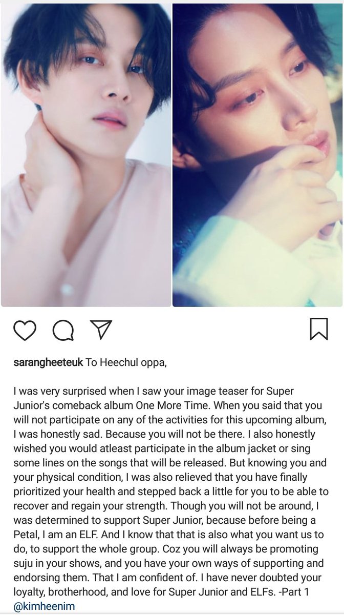 sarangHeeTeuk's tweet photo. An open letter for Kim Heechul...

김희철 오빠에게...

그대를 만날 수 있었던 건 행운이죠
곁에만 있어도 웃을 수 있게 만드니까요...

나는 널 위한 여원히 여기 있어요...

@HeeZZinPang #Heechul https://t.co/8VXH0wuN36