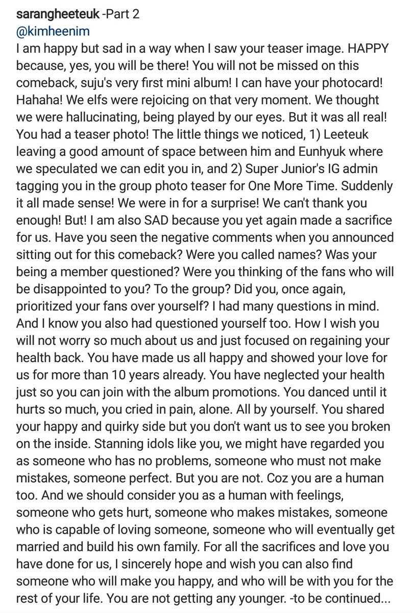 sarangHeeTeuk's tweet photo. An open letter for Kim Heechul...

김희철 오빠에게...

그대를 만날 수 있었던 건 행운이죠
곁에만 있어도 웃을 수 있게 만드니까요...

나는 널 위한 여원히 여기 있어요...

@HeeZZinPang #Heechul https://t.co/8VXH0wuN36