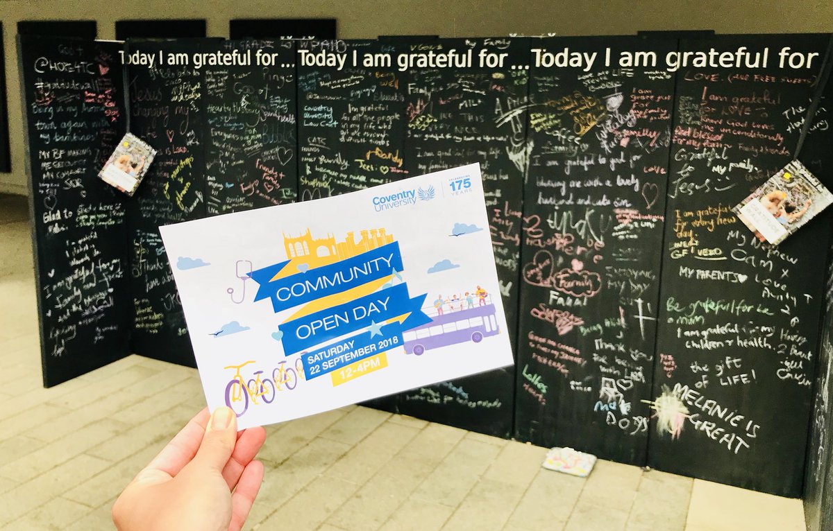 GMatouskova's tweet photo. @CoventryUniNews @covcampus #communityday part of @ImagineerUK festival 2018 - only little bits of room left on @HOPE4TC #gratitudewall @ccchangemakers @CUSocEnt #175coventry #thisiscoventry #communityart https://t.co/MW5A5bamzy