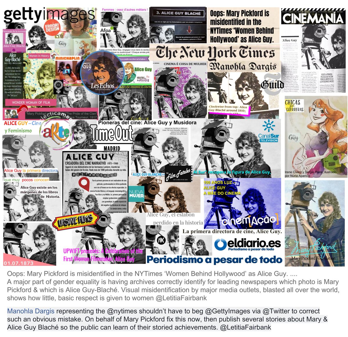 Aliceguyjr's tweet photo. @macarenaastorga @OdileMF @iesguadalpin WOOOPS. @MsMaryPickford is misidentified in @nytimes as Alice Guy Blache by @ManohlaDargis #obviousmistake. @GettyImages
@aliceguyjr #aliceguyblache #MotherofCinema #madredelcine
@LetitiaFairbank Mary Pickford the #Popular #Icon the "#AmericaSweetheart" the #QueenofMovies. .... https://t.co/6BmH7i71su