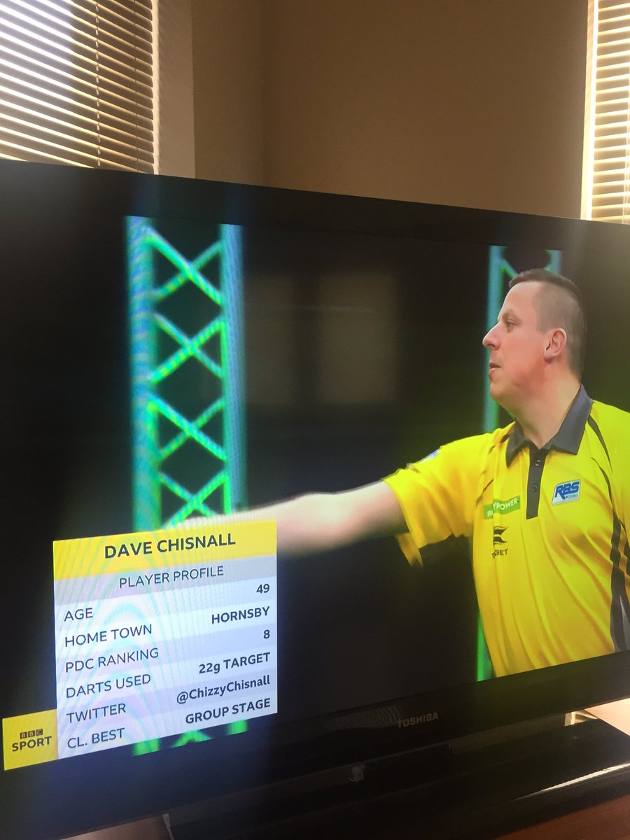 mondo180's tweet photo. @ChizzyChisnall looks very fresh faced for a 49 year old 😀🎯🎯🎯@DanDartsDawson @Chris180Mason @paddypower @BBCSport @MvG180
 #CLOD #chizzy #typo https://t.co/t6Wf2QRGUq