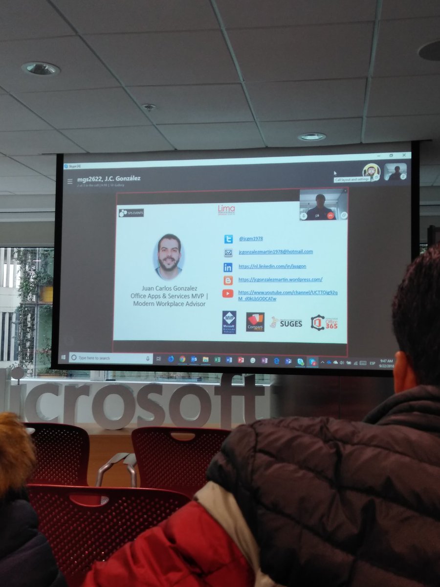 <a href="/jcgm1978/">Juan Carlos González</a> <a href="/spslima_/">Microsoft 365 Saturday Lima</a> <a href="/com_splatam/">SharePoint Latam</a>
@MSFTPeru
#MicrosoftTeams