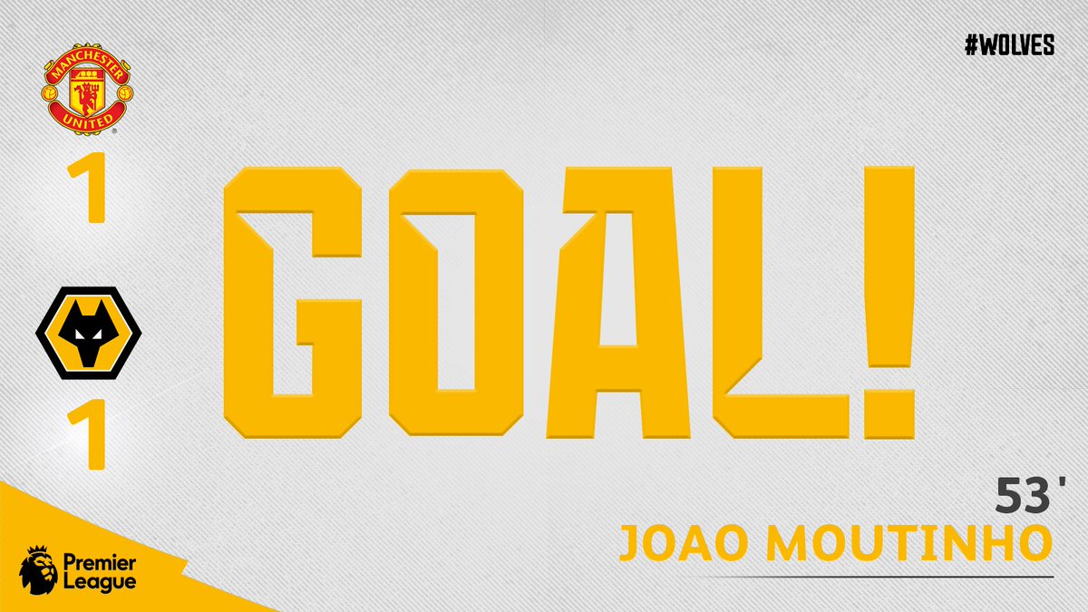 Wolves's tweet photo. GOOOOOAAAAAALL! JOAO MOUTINHO FIRES WOLVES LEVEL! https://t.co/BpJBDqcGG4