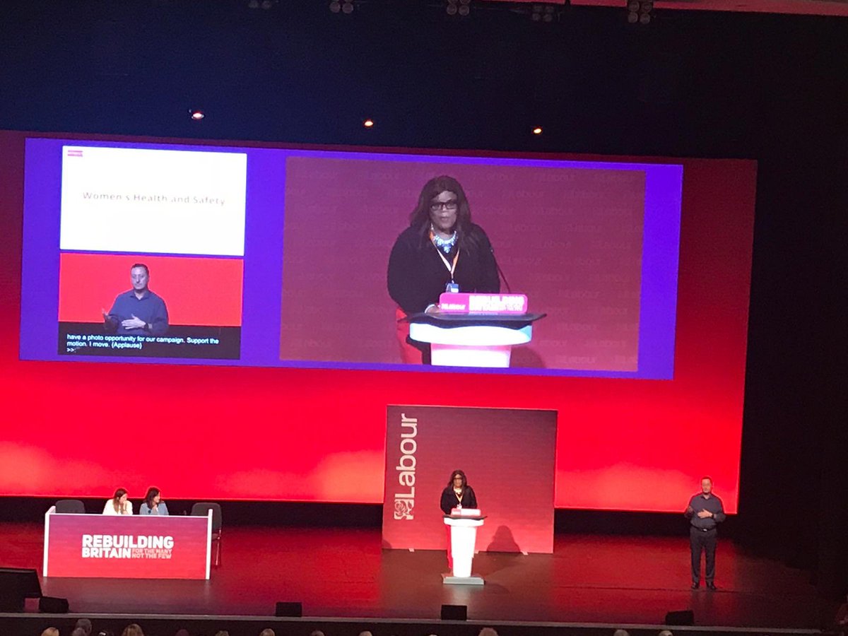 GMBSouthern's tweet photo. 2 of our brilliant women activists Sherine and Amanda speak on #GMB motion on the menopause, challenging stigma and calling on employers to implement menopause policies #LabWomen18 https://t.co/miJdTH8u5e