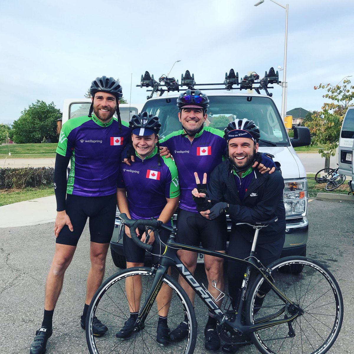The boys are I are starting our ride across America today 🤟 Toronto to Las Vegas to support Wellspring + families dealing with cancer ❤️ help us reach our goal and donate if you can xo thank you. - kintera.org/faf/donorReg/d…