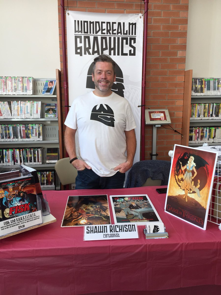 BPL_inthecity's tweet photo. @shawnrichison #BPLComicCon Shawn brings the ART - ready to talk graphics & design #creativebarrie #GameOnBarrie https://t.co/Xf19amNGx8