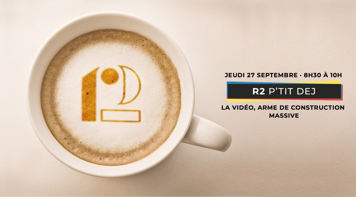AgenceR2's tweet photo. [☕️ #Conférence R2 P'tit déj 🥐] La vidéo, arme de construction massive ⏩ Rendez-vous jeudi 27 septembre à 8h30 à l'@AgenceR2 avec @richardrohou et @SophieNOAN pour mieux comprendre les nouveaux usages ! #Paris https://t.co/8Dy9mjoFs0 https://t.co/70lseNFRGu
