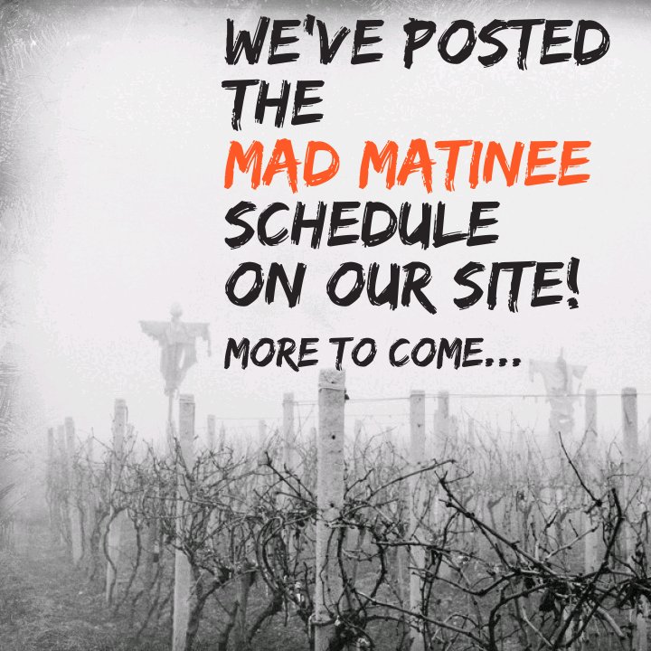 We've released the schedule for this year's MAD MATINEE...our first of three film blocks.  More to come... #sudbury #horror #filmfestival ow.ly/m6xh30lVDHA