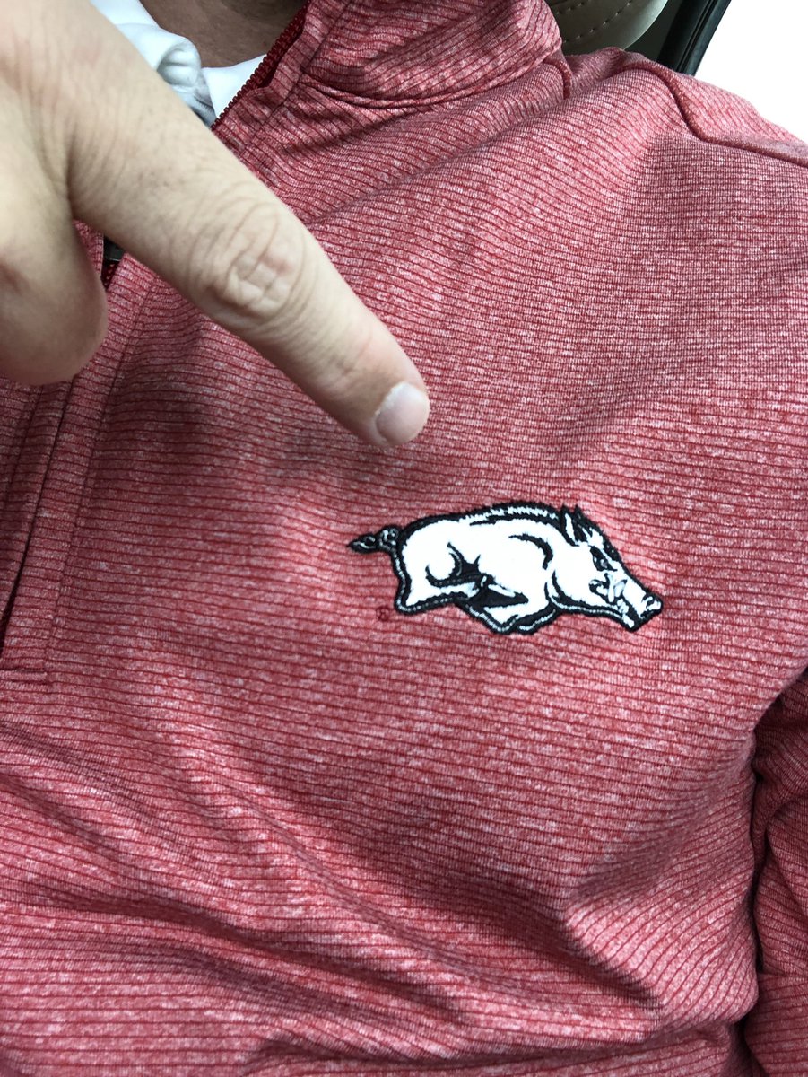 AaronNolanNews's tweet photo. Win or lose, rain or shine I’ll be wearing the Razorback🐗! 

Who’s with me? #wps #GoHogs https://t.co/G2BeOT3eoC